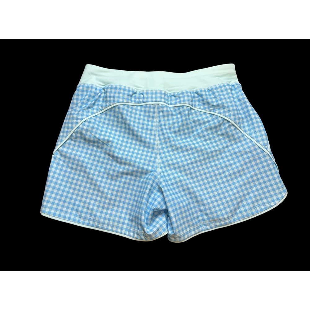 NEW Lands End Women's Blue Green Plaid Swim Shorts Size 10